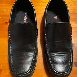Deer Stags Black Boys Slip-On Loafers